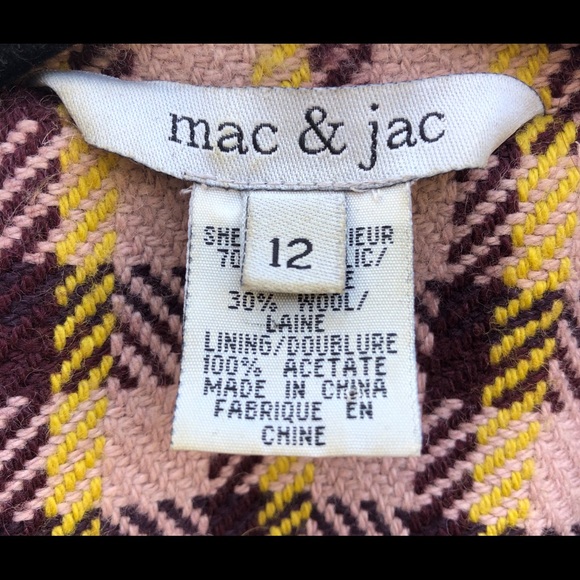 MAC & JAC Coat Women’s Tweed, Velvet Edgings  L - Picture 8 of 8